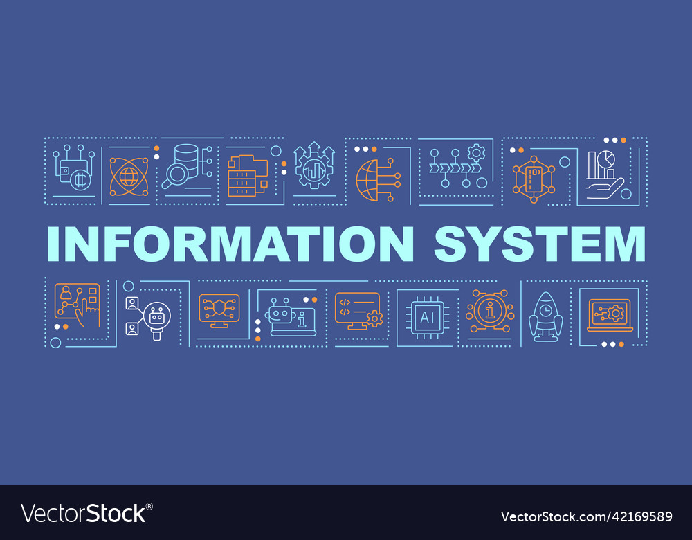 Data processing system word concepts dark blue vector image Data processing system word concepts dark blue
