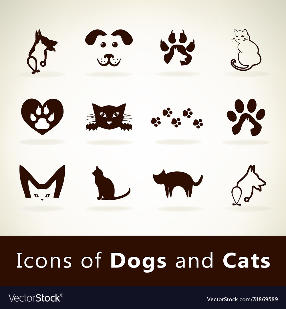 Dog and cat logo - set