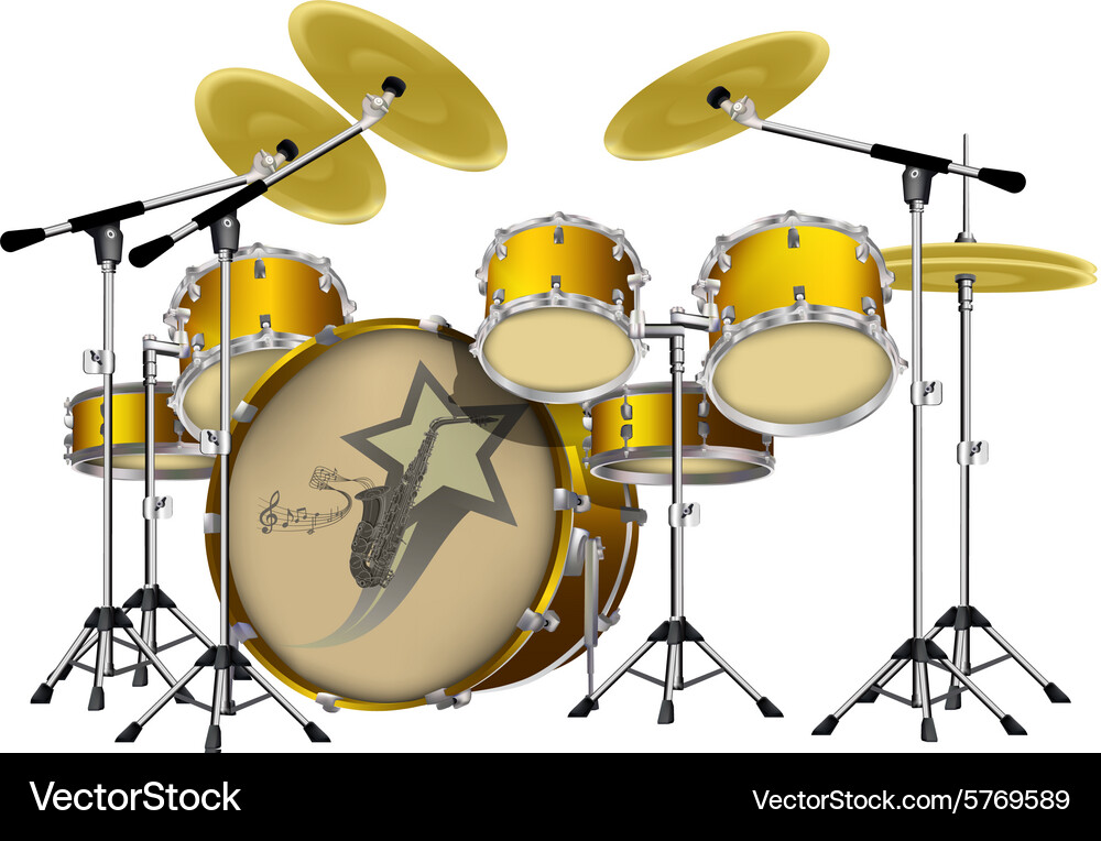 Drum kit Royalty Free Vector Image - VectorStock