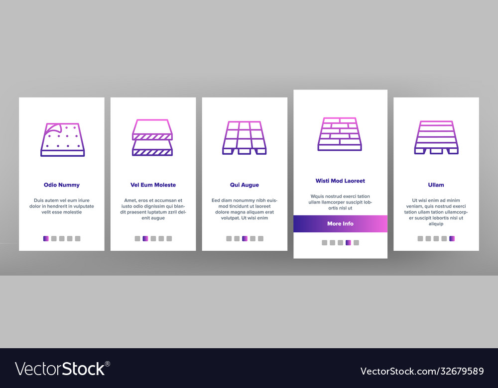 Floor and material onboarding icons set vector image Floor and material onboarding icons set