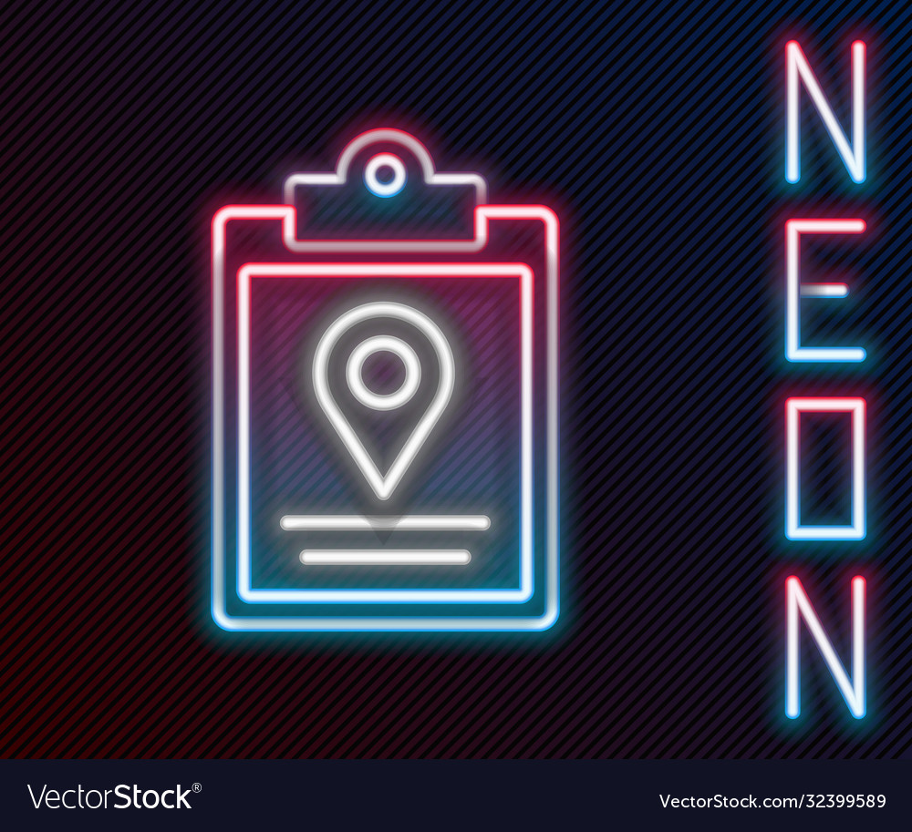 Glowing neon line document tracking marker system Vector Image Glowing neon line document tracking marker system
