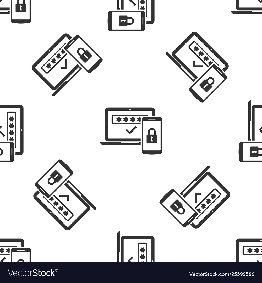 Grey multi factor two steps authentication icon vector image Grey multi factor two steps authentication icon