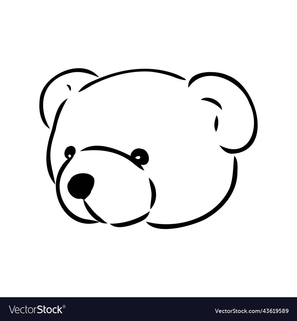 Hand gezeichnet isoliert Teddybär doodle