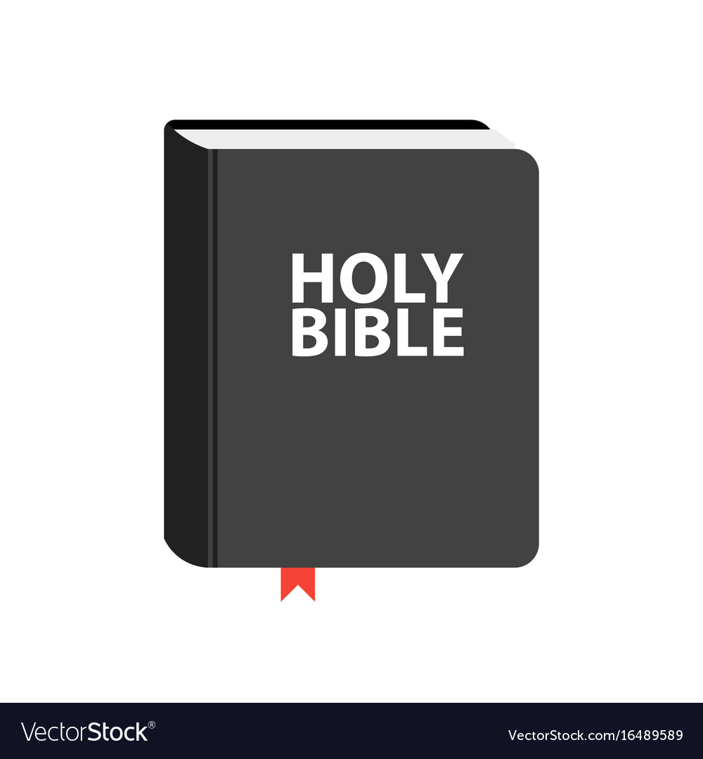 Holy bible book icon flat Royalty Free Vector Image