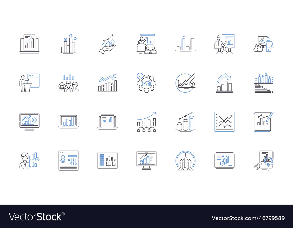 Information graphics line icons collection ata vector image Information graphics line icons collection ata