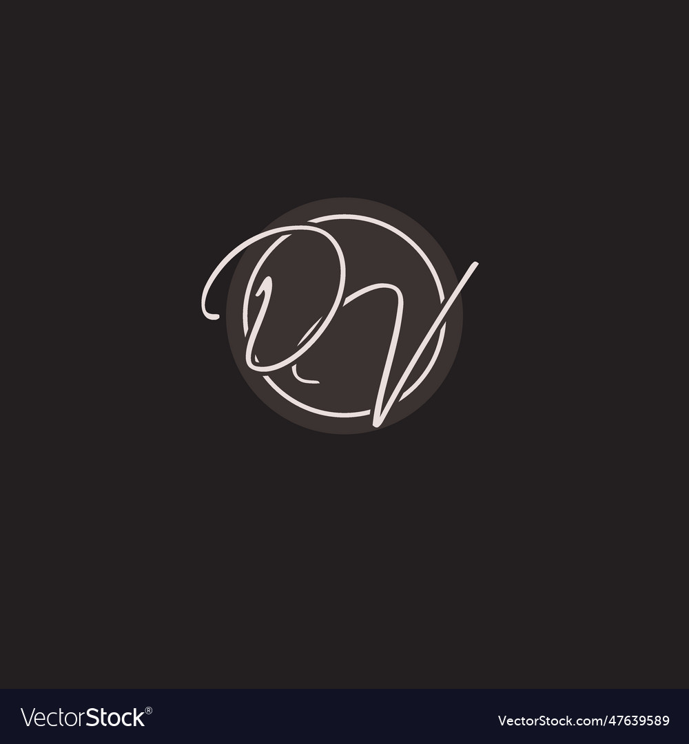 Initials dv logo monogram with simple circle line