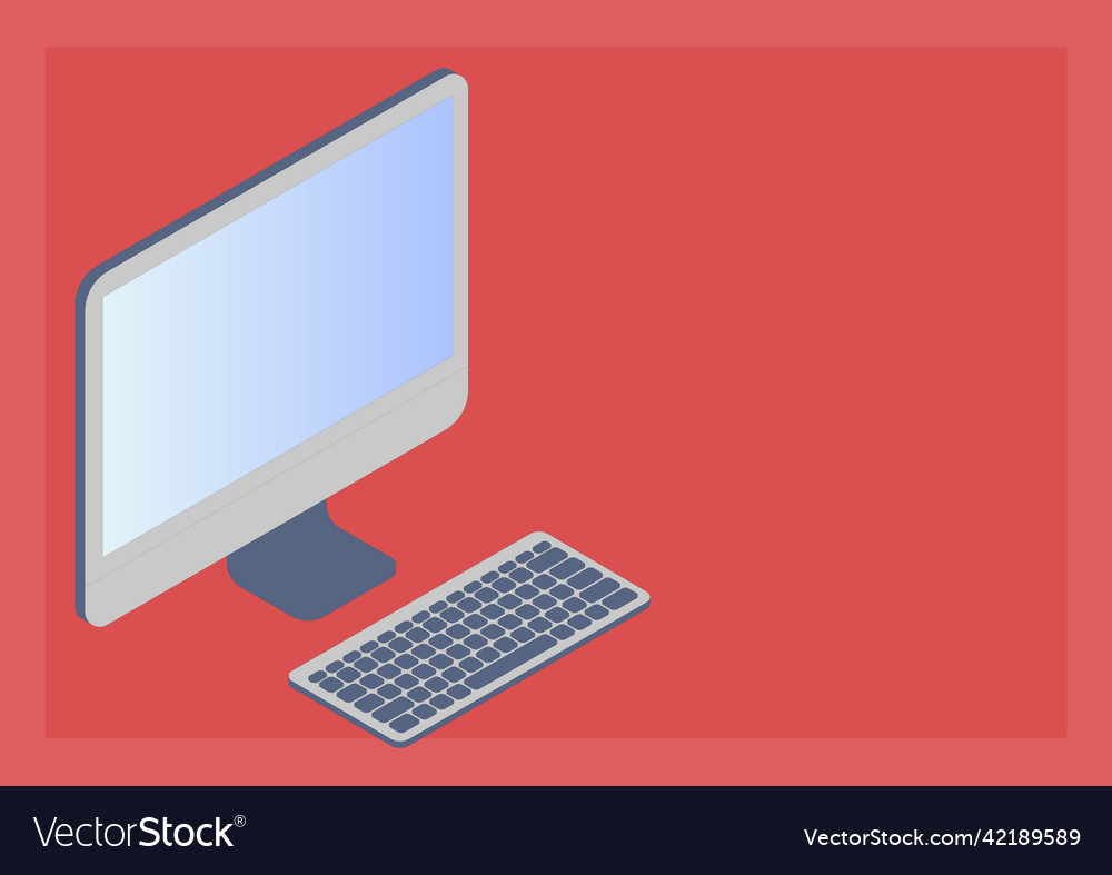 Monitor with keyboard symbolizing online vector image Monitor with keyboard symbolizing online