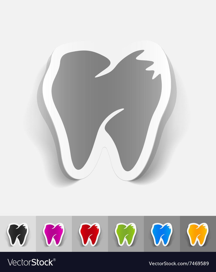 Realistic design element tooth