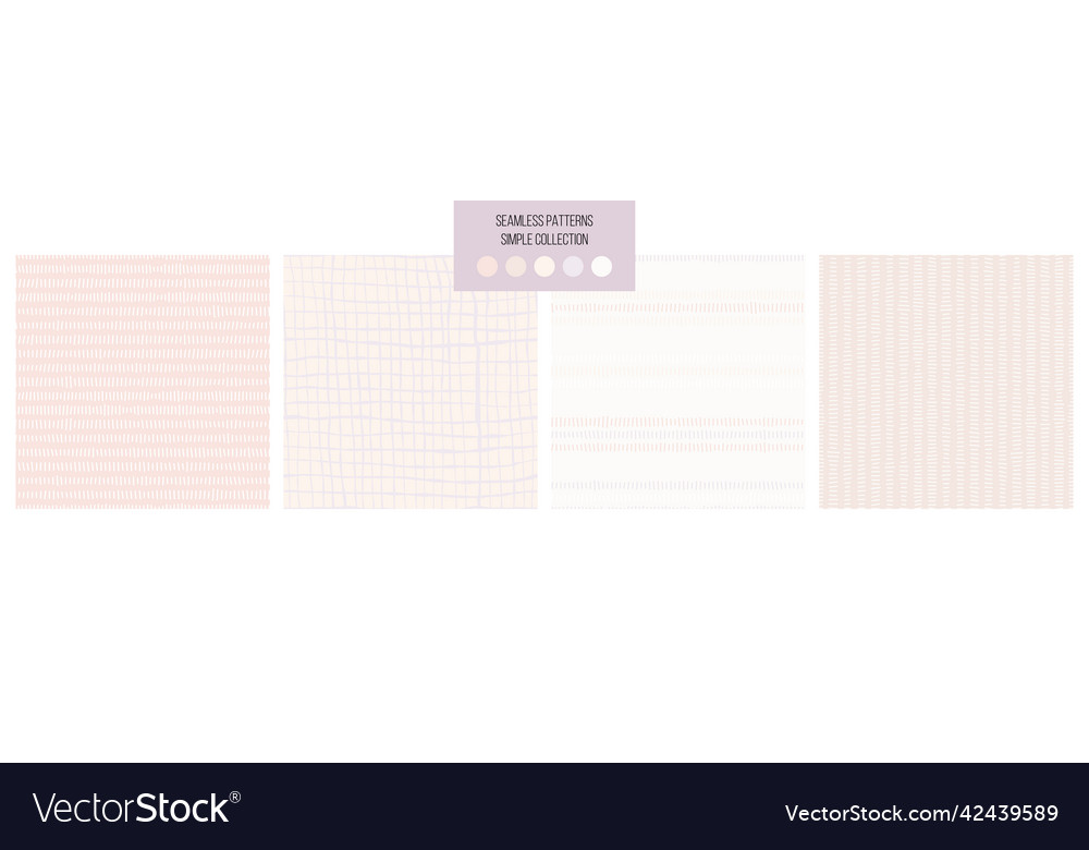 Set of abstract simple seamless patterns vector image Set of abstract simple seamless patterns