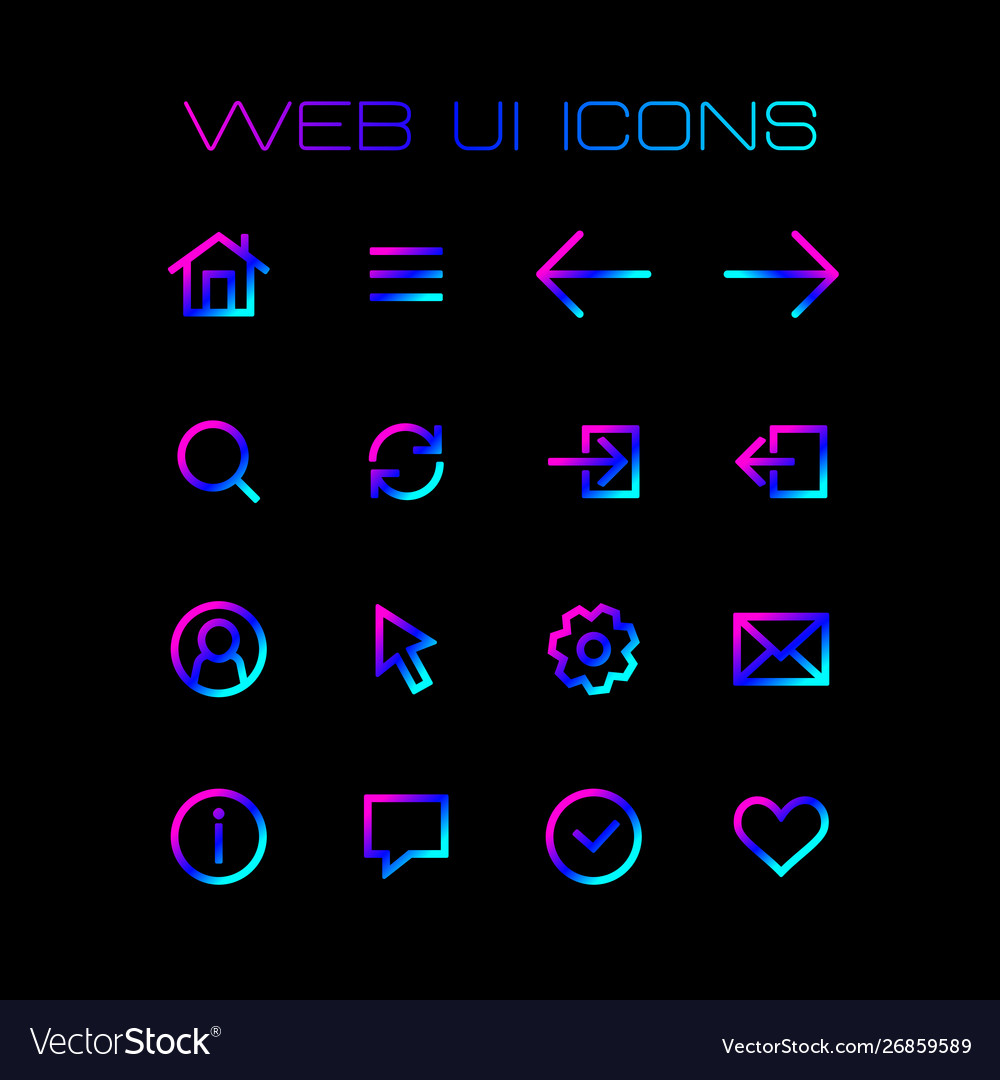 Web-Anwendung ui-Symbole für einfache Wohnung vector image Web-Anwendung ui-Symbole für einfache Wohnung