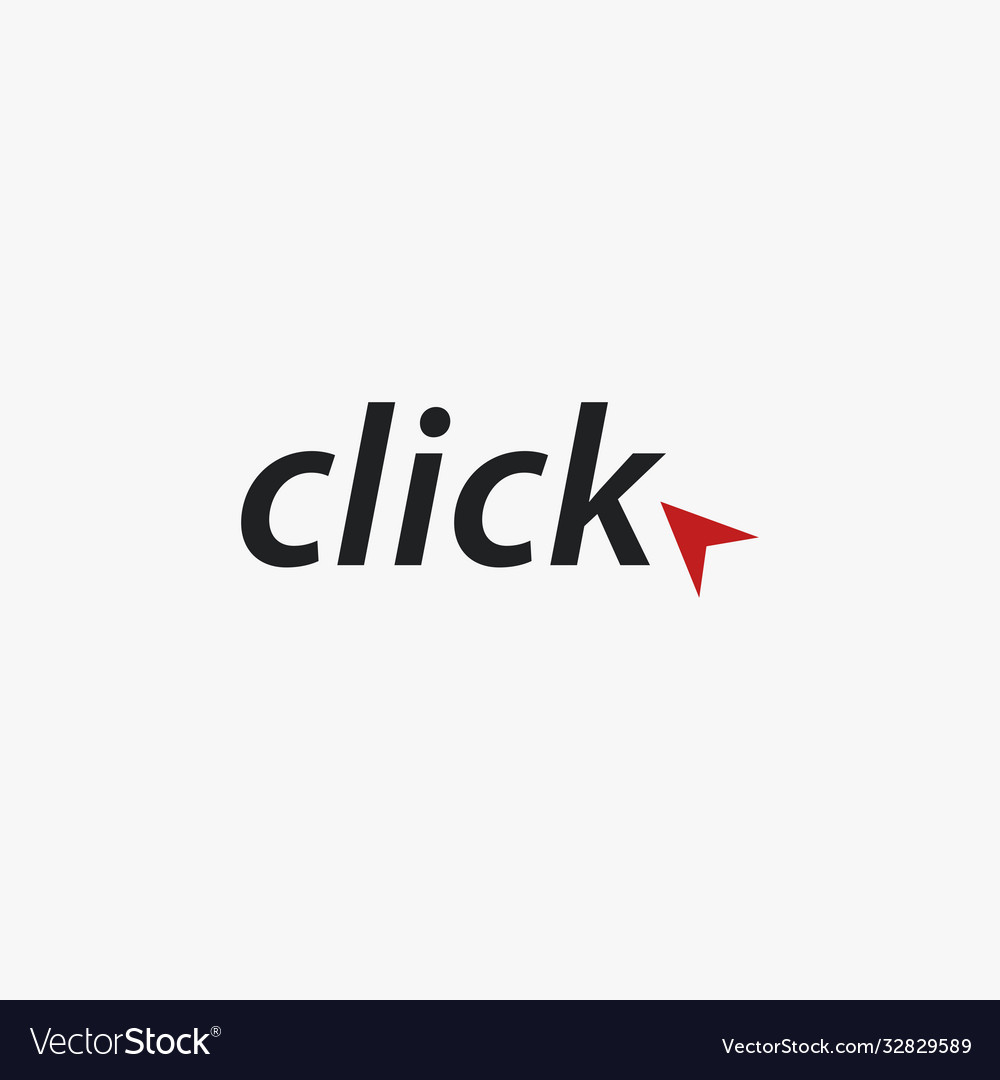 Wordmark click pointer logo icon Royalty Free Vector Image