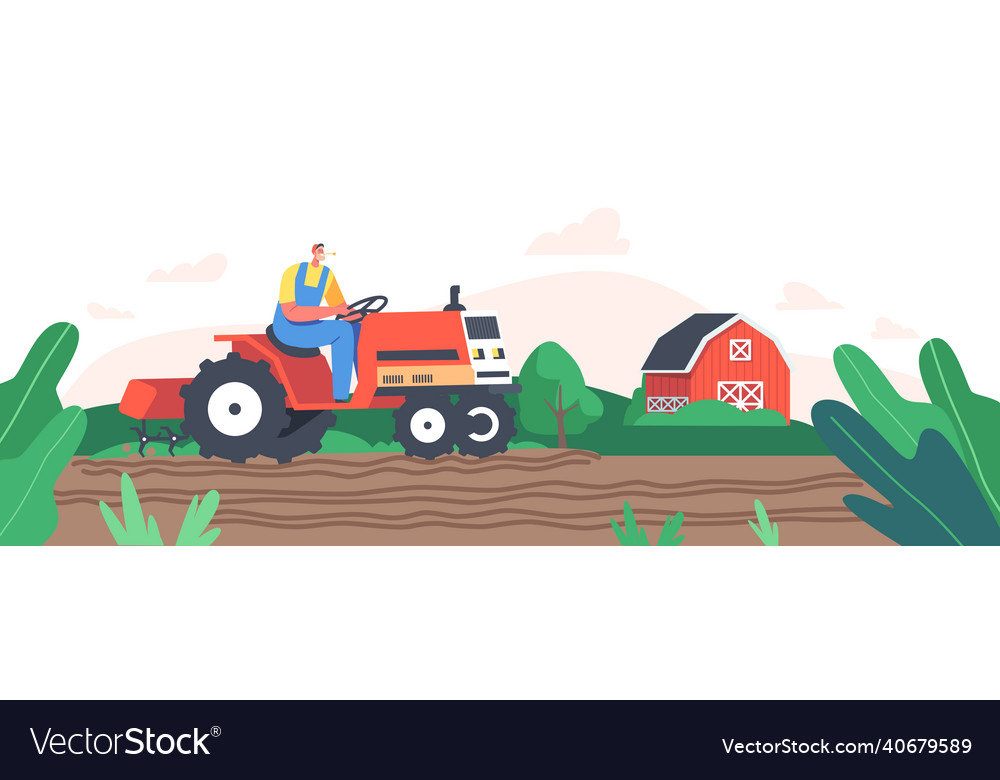 Worker character agricultural prepare field Vector Image