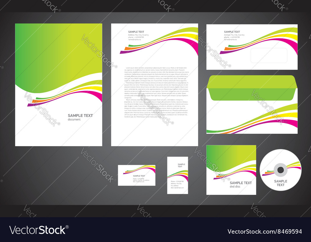 Abstract creative corporate identity line wave col