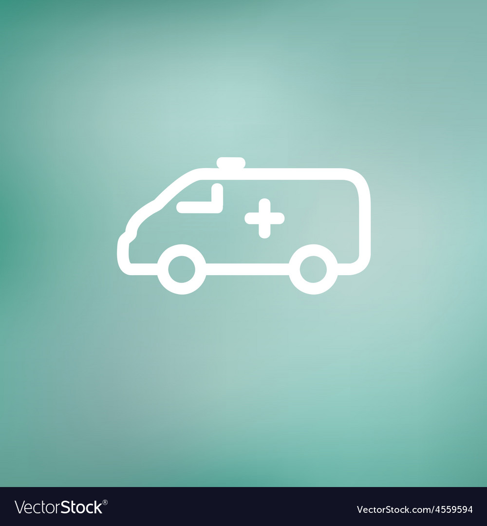 Ambulance car thin line icon