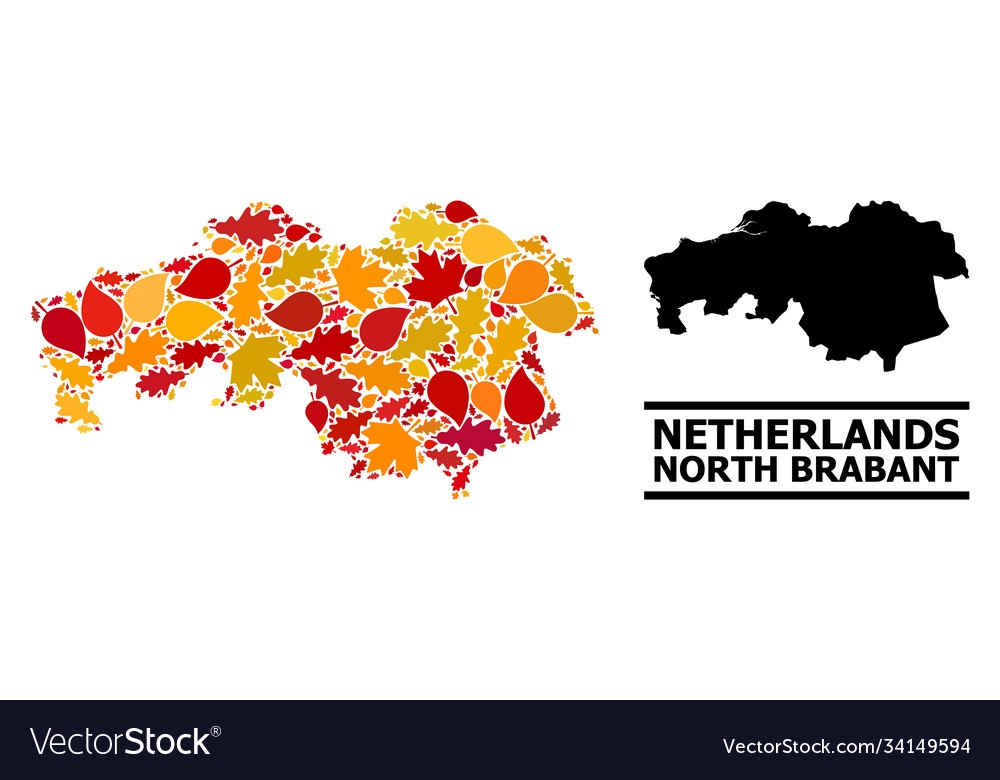 Autumn leaves - mosaic map north brabant