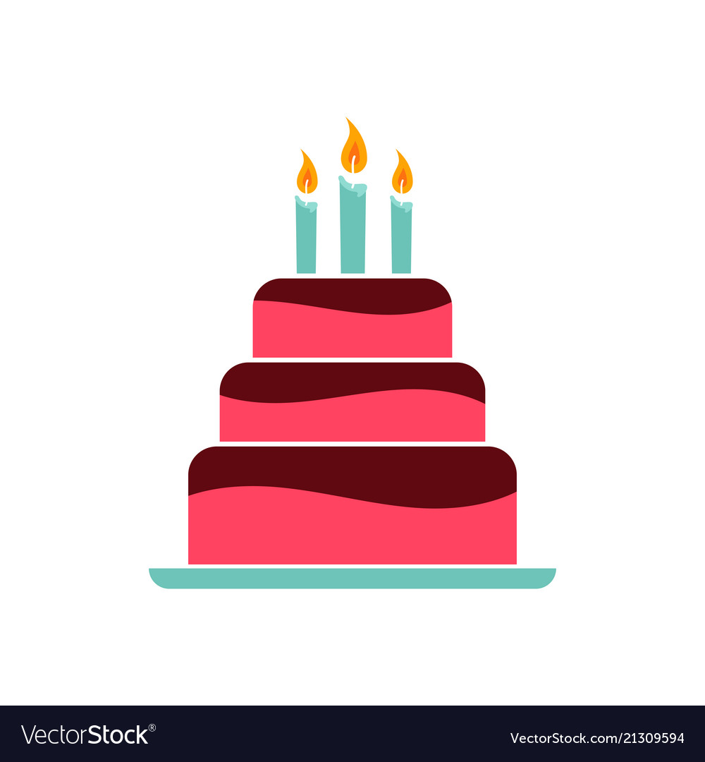 Birthday Cake Birthday Sessert Bakery Symbol Vector Image
