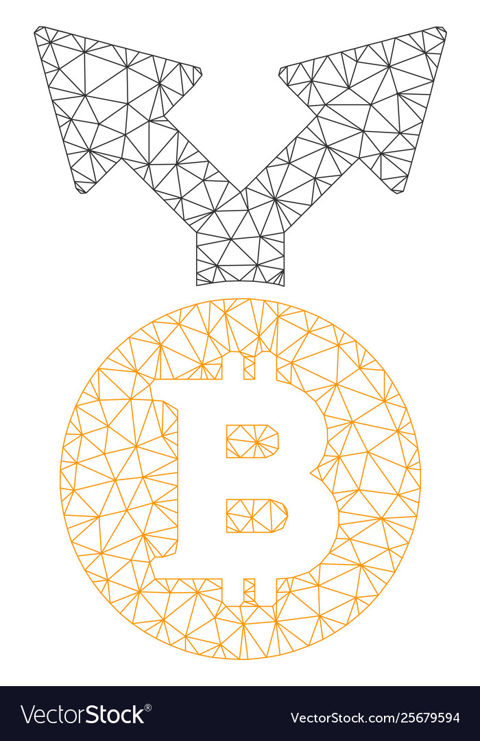 Bitcoin bifurcation mesh wire frame model