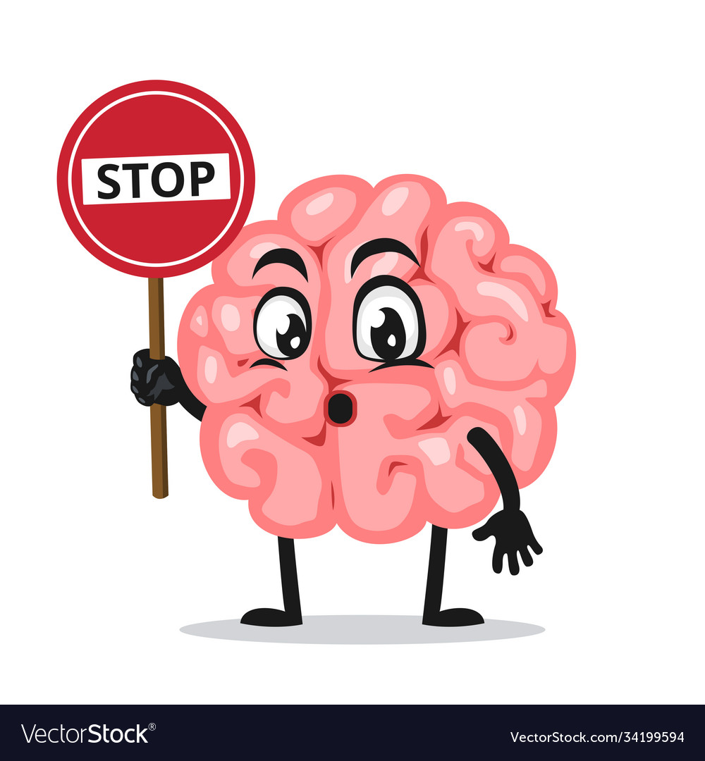 Brain mascot or character Royalty Free Vector Image