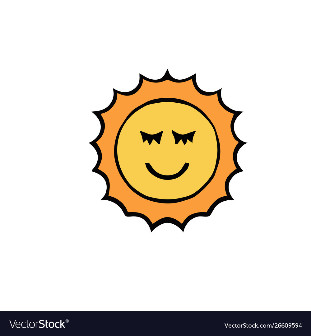 Cartoon character sun Royalty Free Vector Image