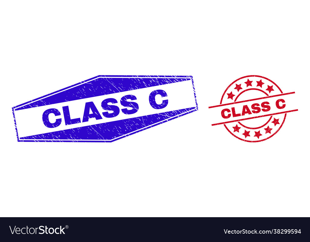Class c rubber watermarks in circle and hexagon
