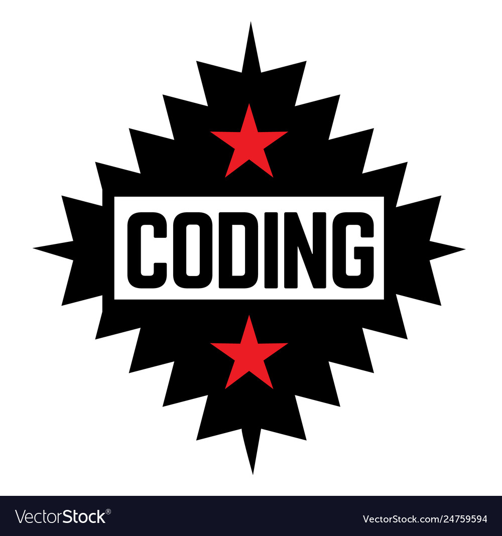 Coding stamp on white Vector Image Coding stamp on white