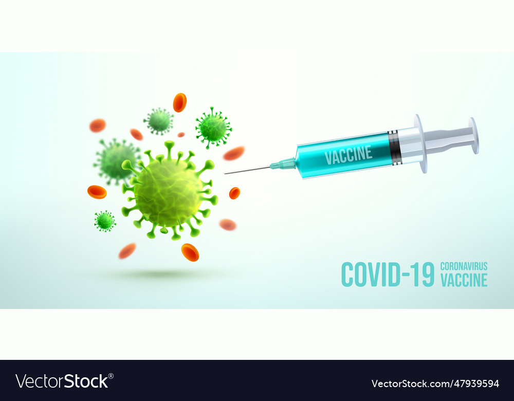 Coronavirus vaccine and syringe injection