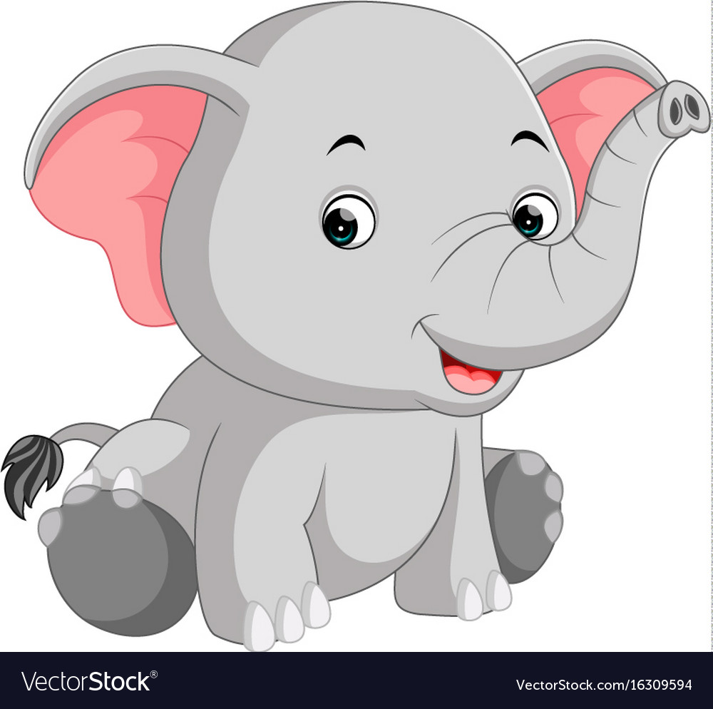 Cute elephant cartoon Royalty Free Vector Image