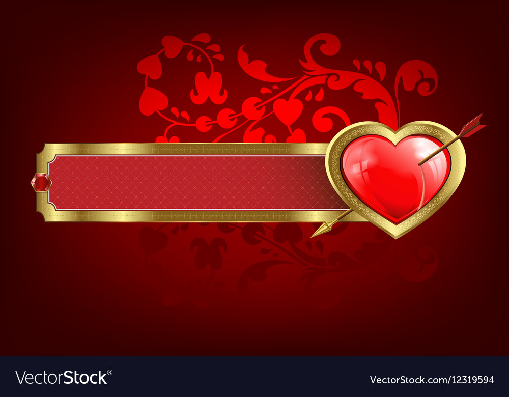 Design with a rectangular frame and heart