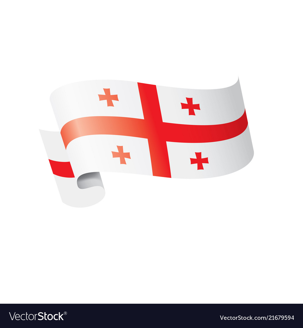 Georgia flag on a white Royalty Free Vector Image