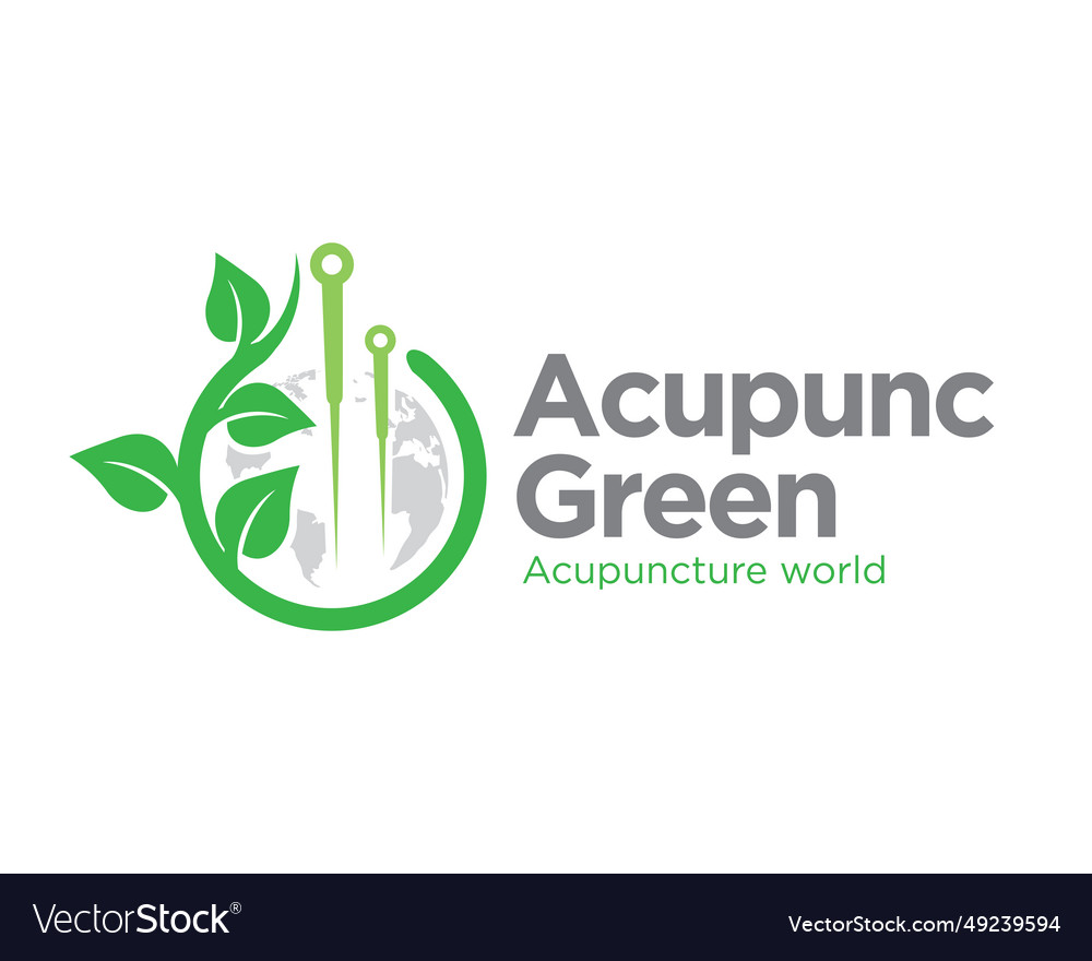 Green acupuncture logo designs for herbal