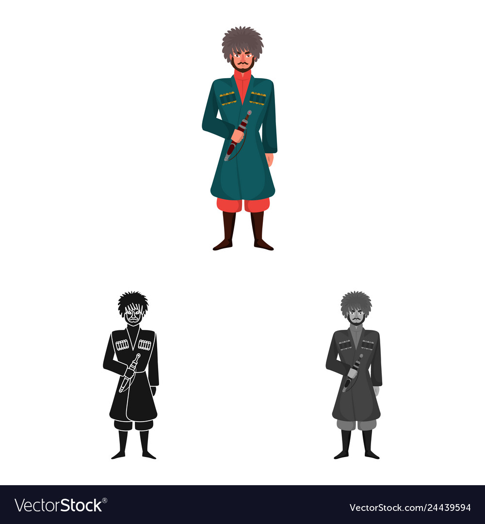 Isolated object of georgian and man logo set
