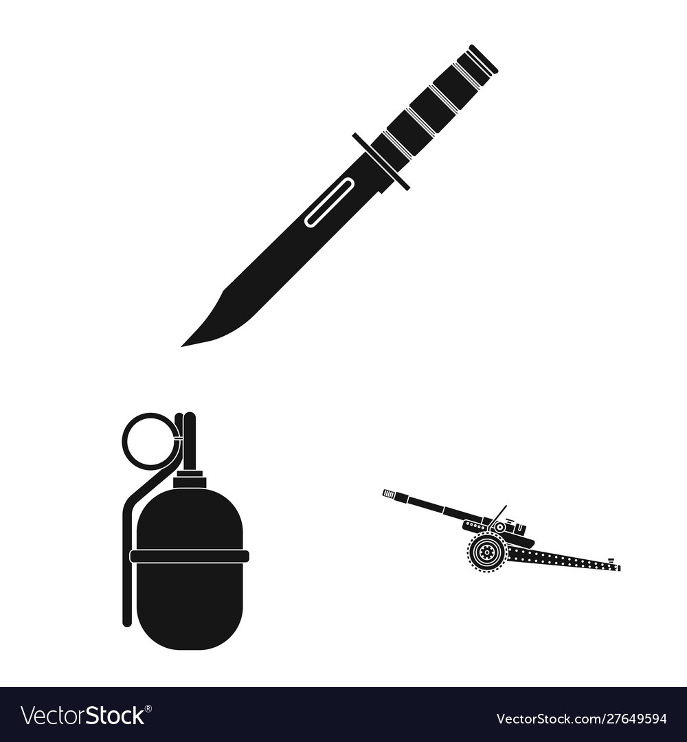 Isolated object weapon and gun symbol set