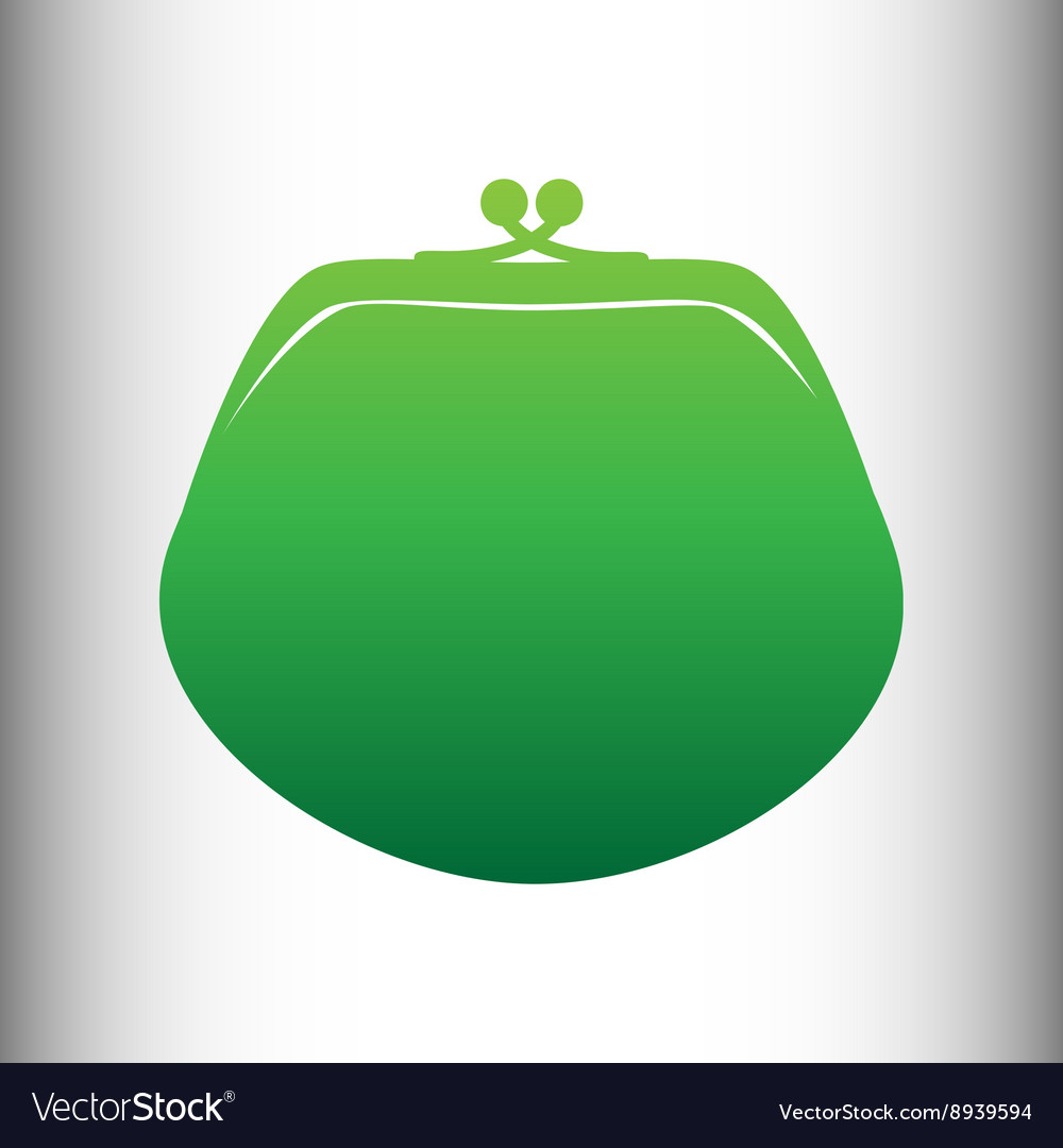 Purse sign green gradient icon