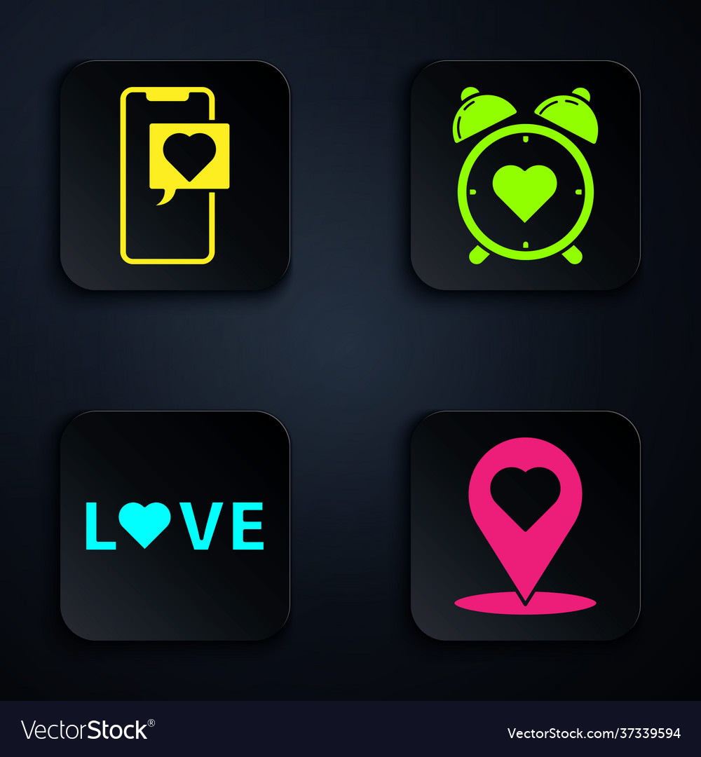 Set map pointer with heart smartphone vector image Set map pointer with heart smartphone