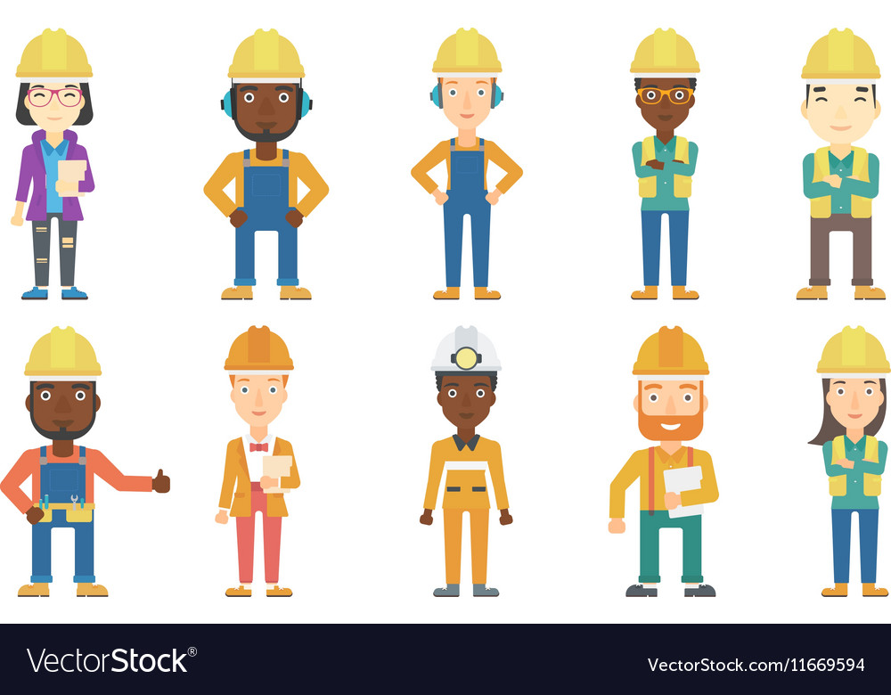 Set of professions characters