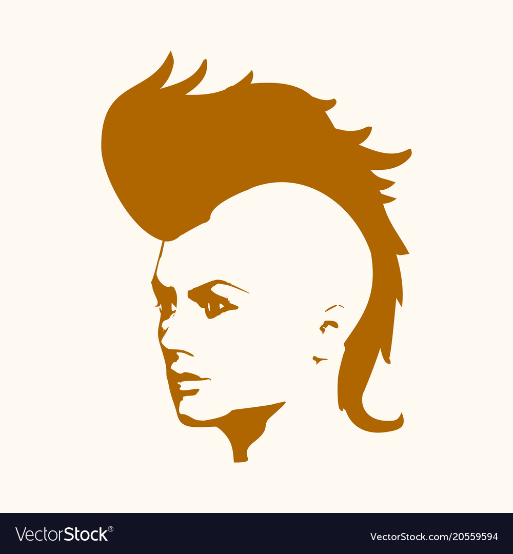 Silhouette of a female head face half turn view Vector Image