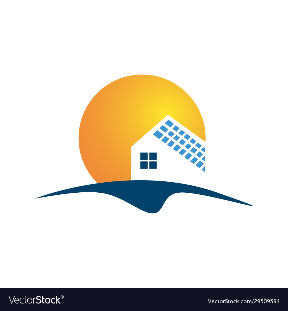 Solar energy logo icon sun and roof design