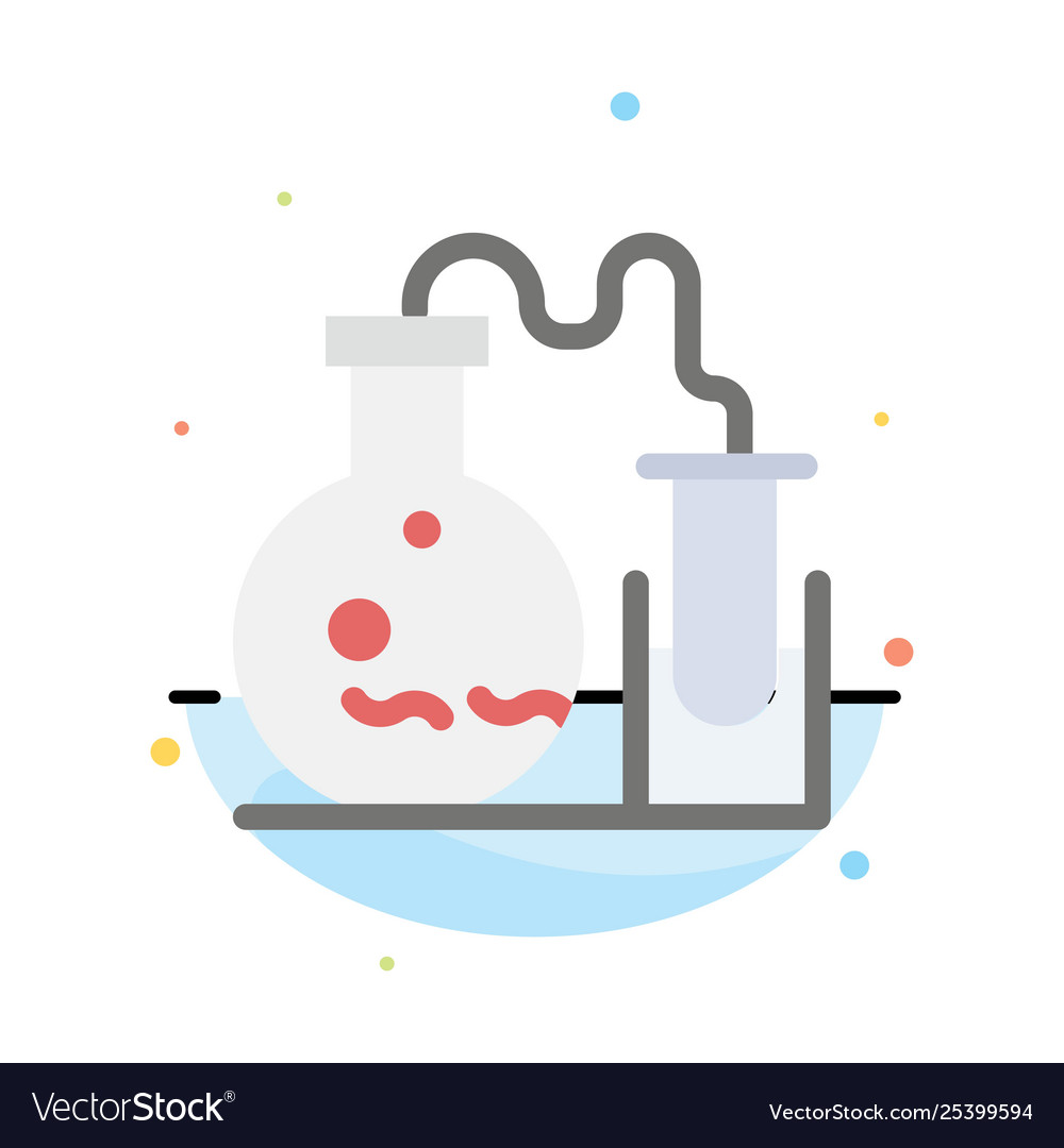 Tube flask lab science abstract flat color icon