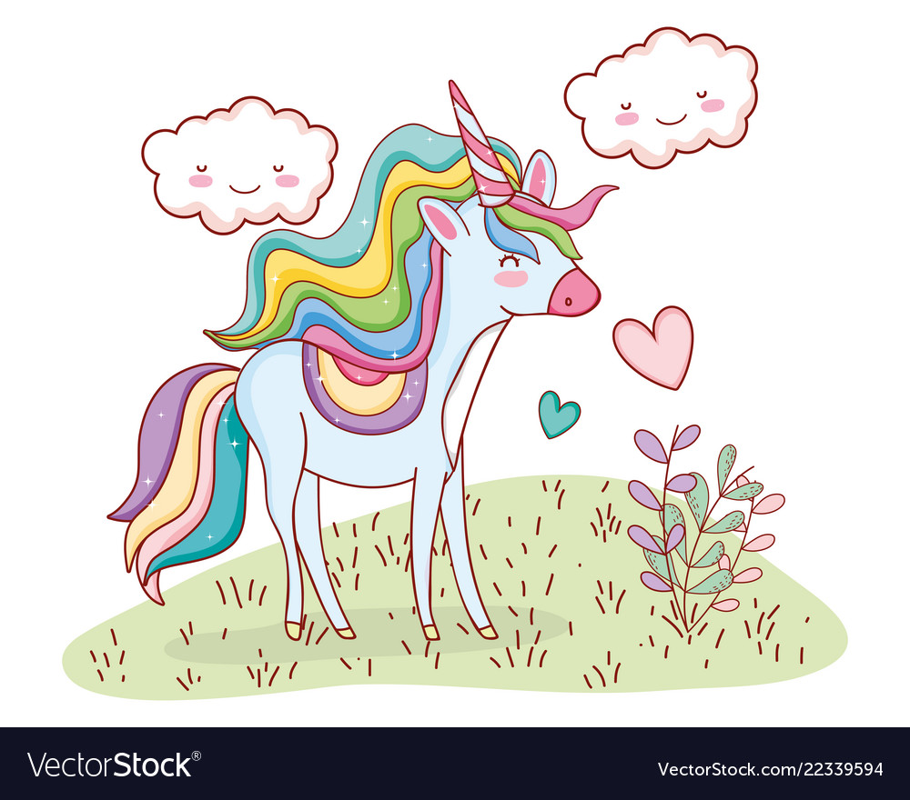 Unicorn fantastic cartoon Royalty Free Vector Image