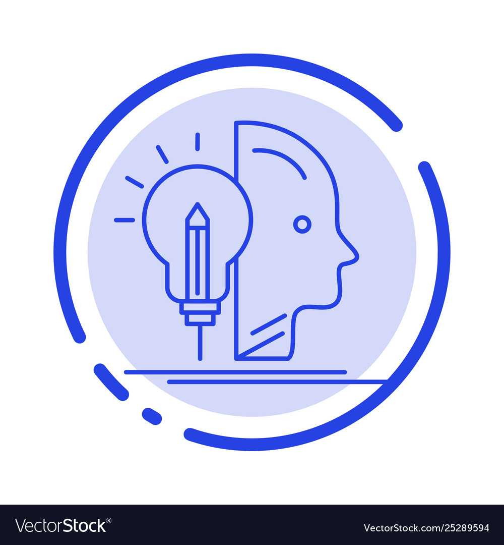 User mind making programming blue dotted line vector image User mind making programming blue dotted line
