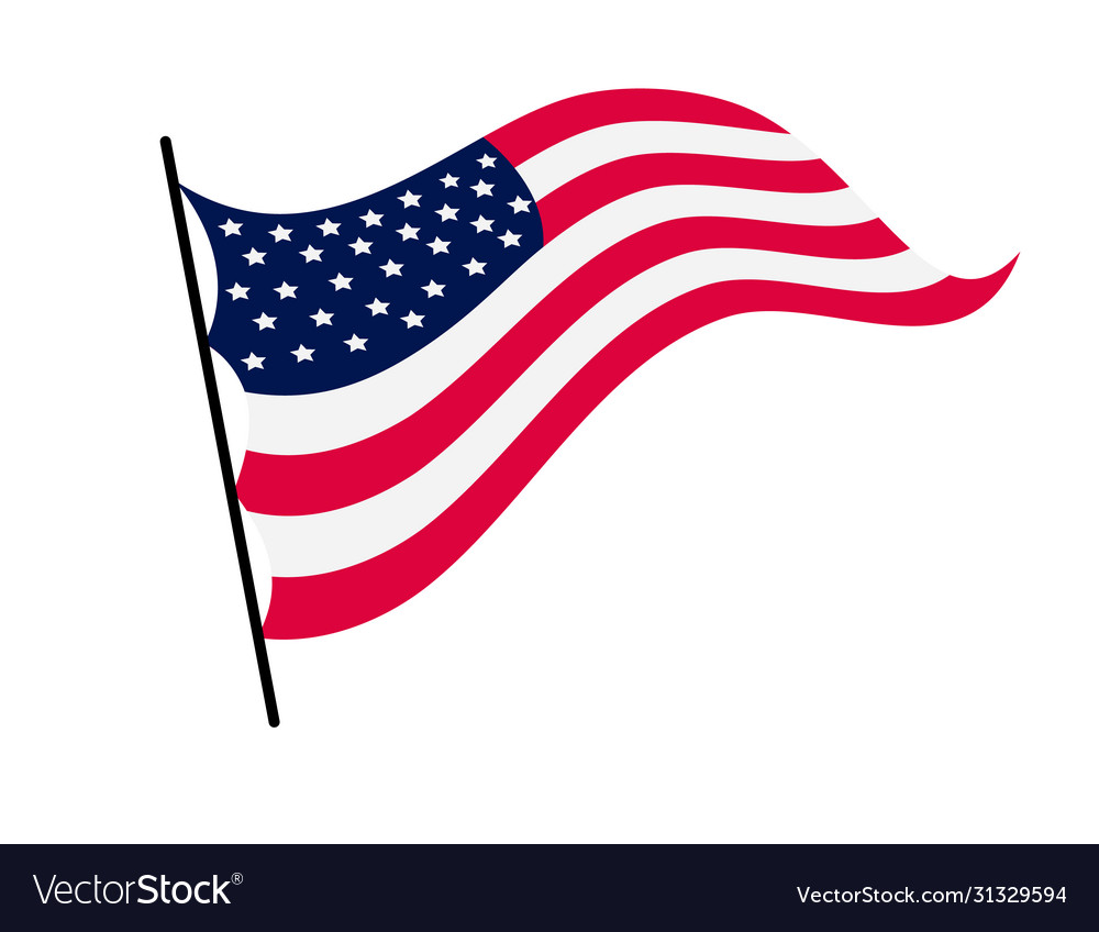 Waving flag united states america vector image Waving flag united states america