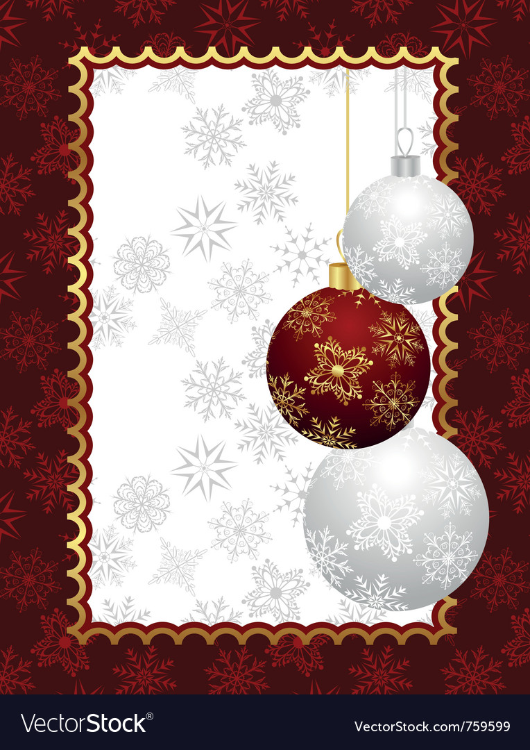 Christmas background with set balls Royalty Free Vector