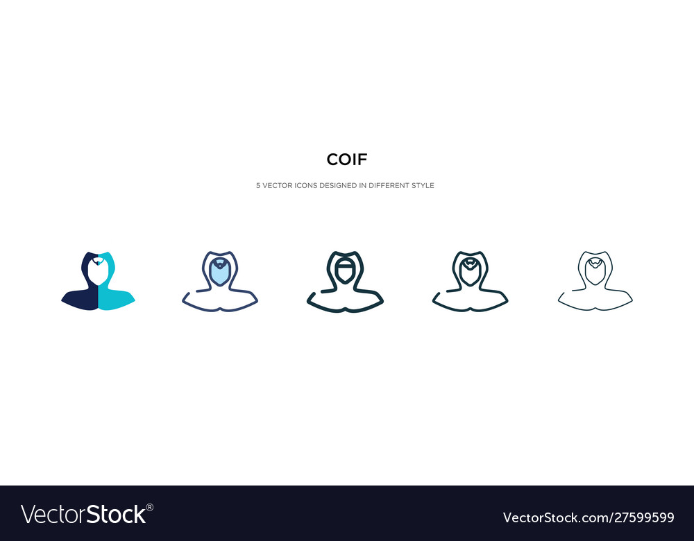 Coif icon in different style two colored
