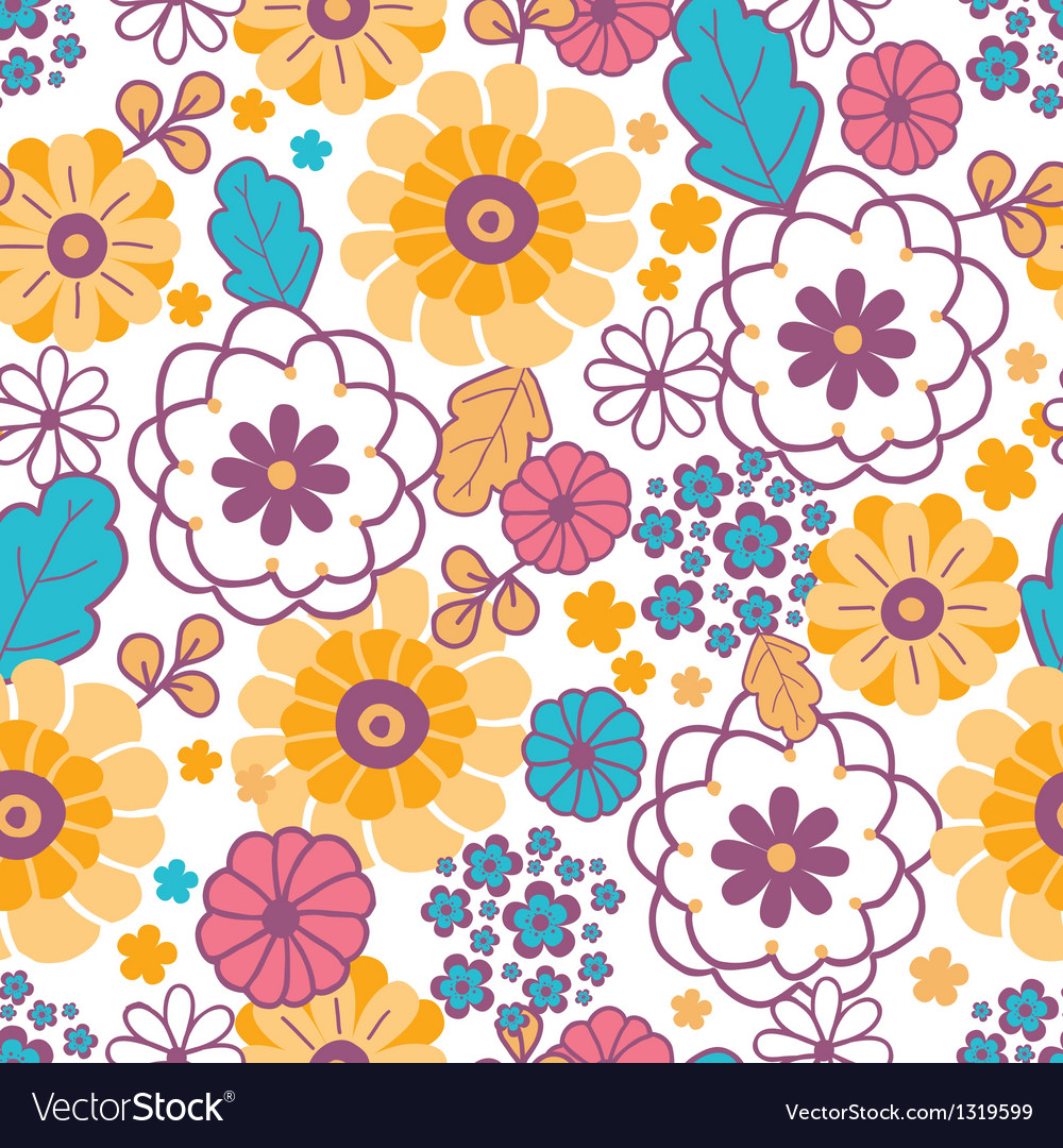 Colorful oriental flowers seamless pattern Vector Image