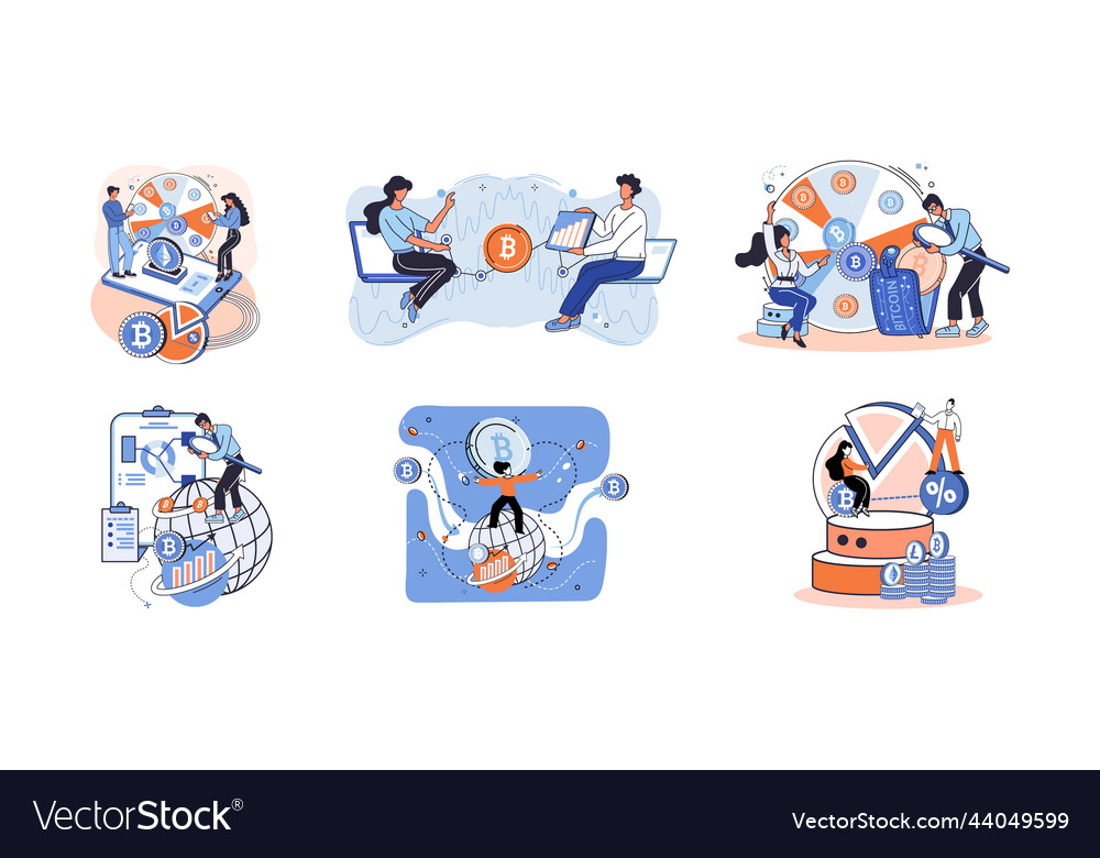 Cryptocurrency bitcoin mining metaphor blockchain Vector Image Cryptocurrency bitcoin mining metaphor blockchain
