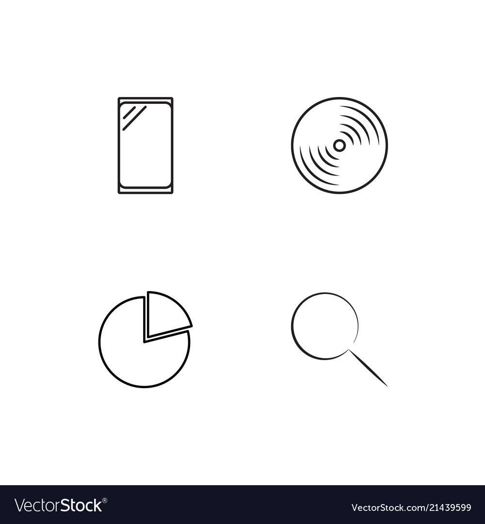 Data analytics linear icons set simple outline