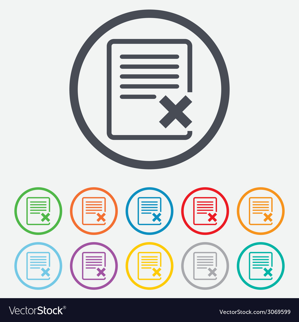 Delete file sign icon remove document symbol
