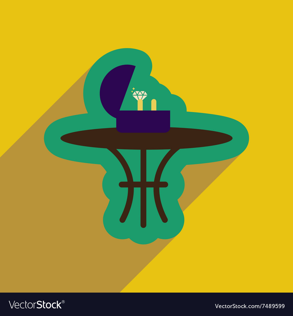 Flat web icon with long shadow ring in box