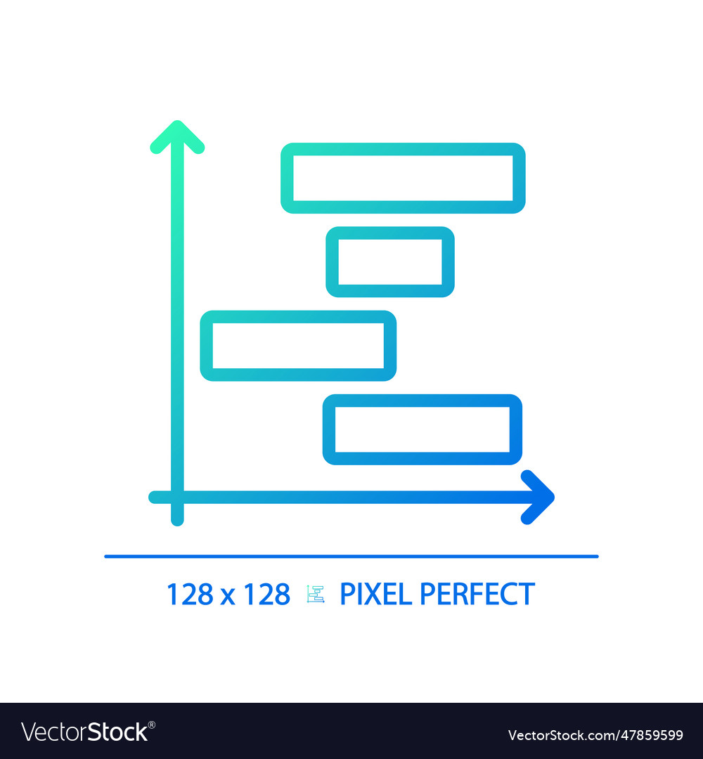 Gantt chart gradient linear icon vector image Gantt chart gradient linear icon