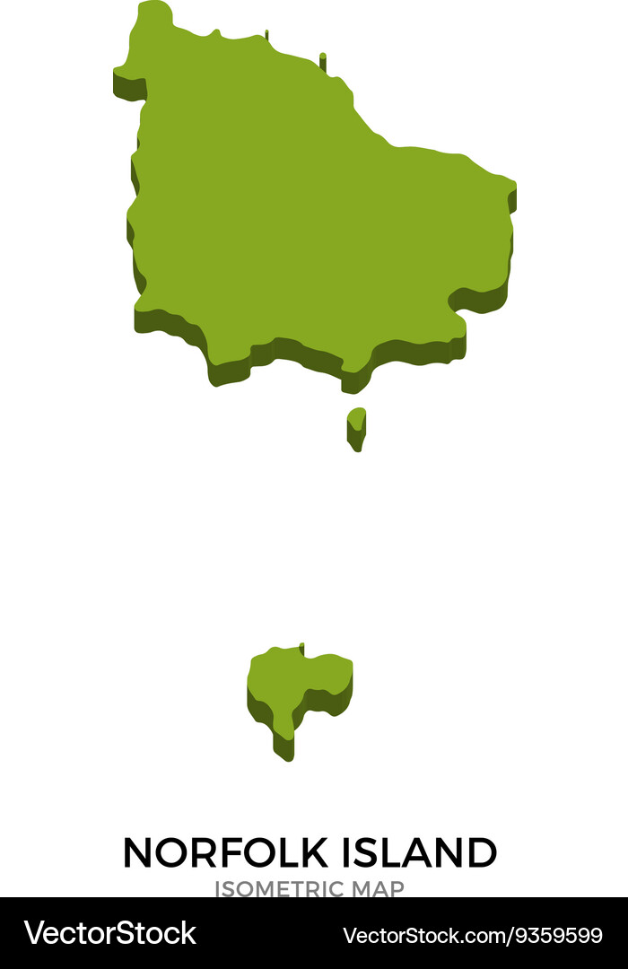 Isometric Map Norfolk Island Detailed Royalty Free Vector